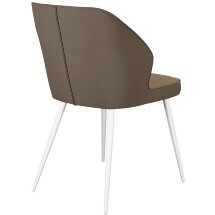 Стул DikLine 222 микровелюр V10 капучино/кз STONE, ножки белые