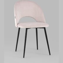 Стул Stool Group Меган велюр светло-розовый ножки металл черные