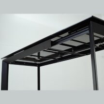Керамический стол Cremona 140 KL-99 белый мрамор матовый / итальянская керамика / черный