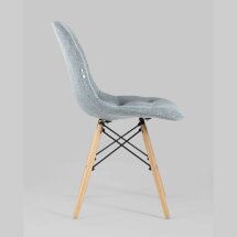 Стул Stool Group DSW SOFT серо-голубой обивка рогожка ножки массив бука металлический каркас