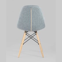 Стул Stool Group DSW SOFT серо-голубой обивка рогожка ножки массив бука металлический каркас