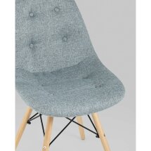 Стул Stool Group DSW SOFT серо-голубой обивка рогожка ножки массив бука металлический каркас