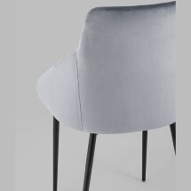 Стул Stool Group Лиам велюр серый ножки металл черные