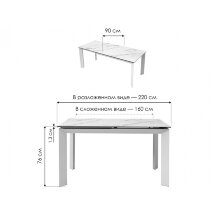 Керамический стол Cremona 160 KL-188 контрастный мрамор / белый