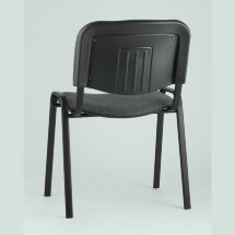 Стул Stool Group Изо ( iso ) серый для посетителей и конференц залов, изгиб под спину, пластиковые опоры