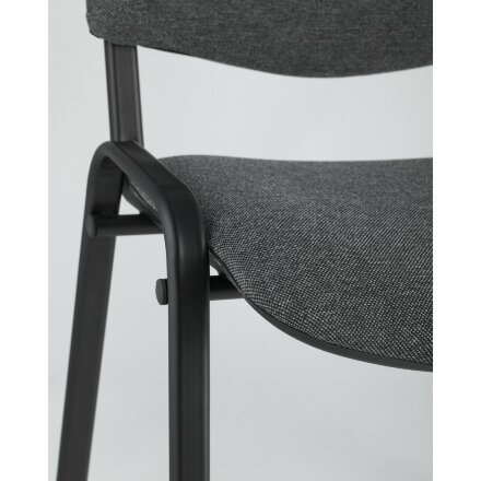 Стул Stool Group Изо ( iso ) серый для посетителей и конференц залов, изгиб под спину, пластиковые опоры 