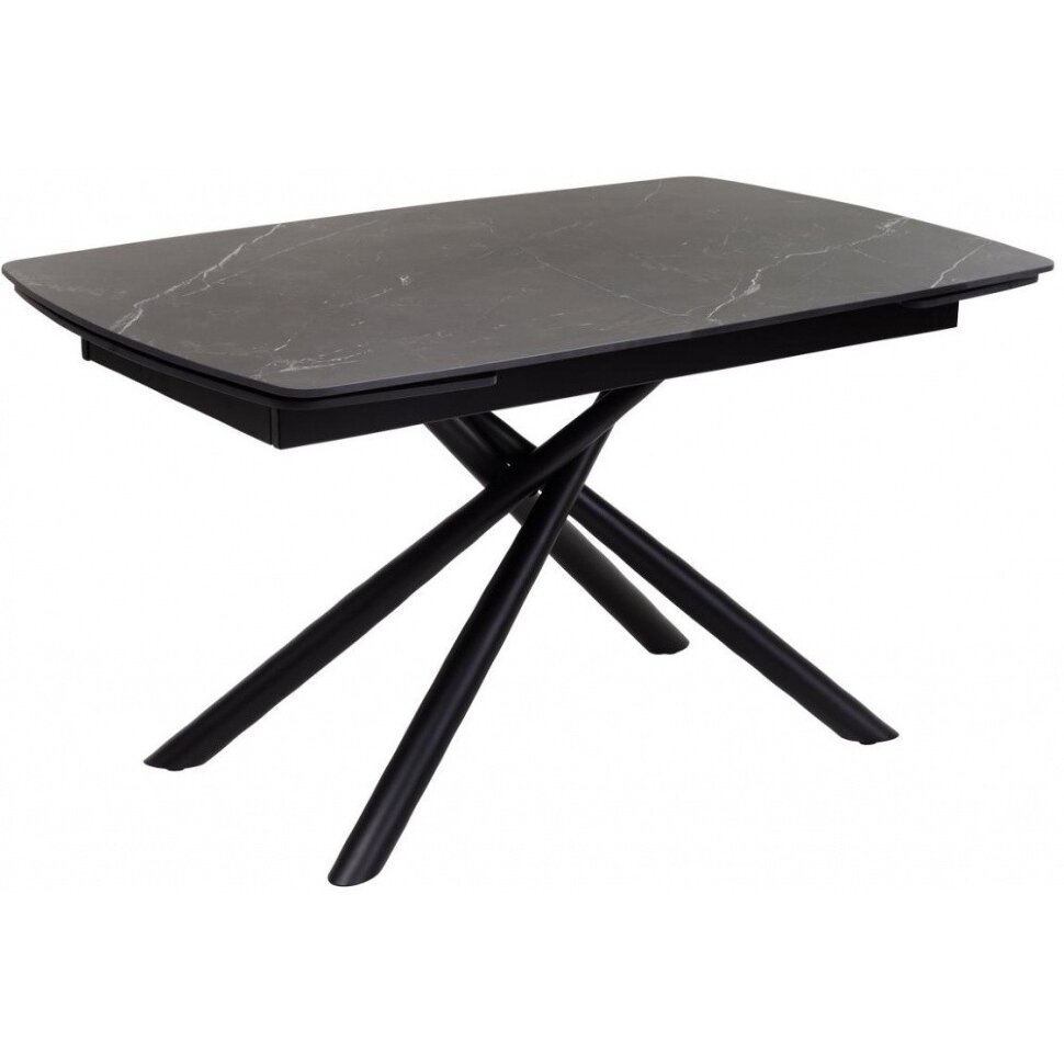 Стол Rivoli matt black marble sintered stone / black 