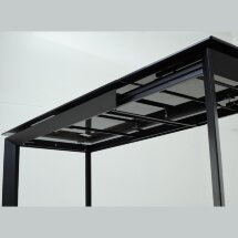 Керамический стол Cremona 180 KL-99 белый мрамор матовый / итальянская керамика / черный
