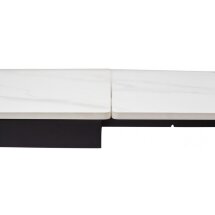 Керамический стол Livorno Matt white marble sintered stone / black