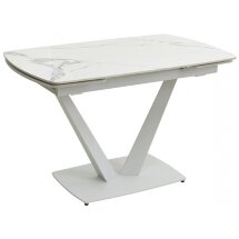 Керамический стол Alarti gloss statuario white sintered stone / white