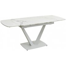Керамический стол Alarti gloss statuario white sintered stone / white