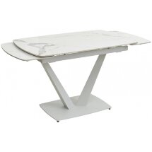 Керамический стол Alarti gloss statuario white sintered stone / white