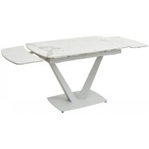 Керамический стол Alarti gloss statuario white sintered stone / white