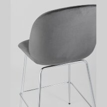 Стул полубарный Stool Group Beetle со спинкой серый хромированные ножки