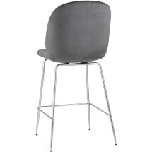 Стул полубарный Stool Group Beetle со спинкой серый хромированные ножки