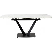 Керамический стол Alarti matt white marble sintered stone / black