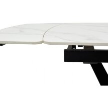 Керамический стол Alarti matt white marble sintered stone / black