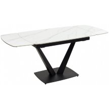Керамический стол Alarti matt white marble sintered stone / black