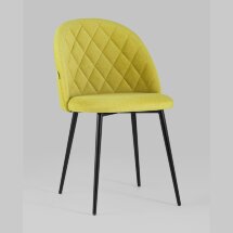 Стул Stool Group Марсель желтый обивка микровелюр ножки из металла цвет черный