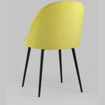 Стул Stool Group Марсель желтый обивка микровелюр ножки из металла цвет черный