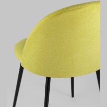 Стул Stool Group Марсель желтый обивка микровелюр ножки из металла цвет черный