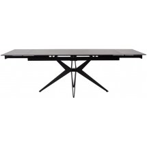 Керамический стол Forio 160 matt black marble sintered stone / black