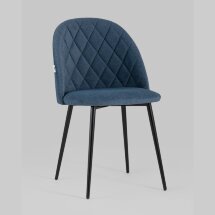 Стул Stool Group Марсель темно-синий обивка микровелюр ножки из металла цвет черный