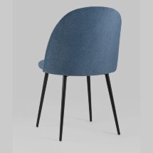 Стул Stool Group Марсель темно-синий обивка микровелюр ножки из металла цвет черный