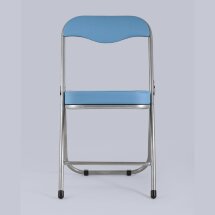 Стул складной Stool Group ДЖОН голубой обивка из экокожи на хромированном каркасе из металла
