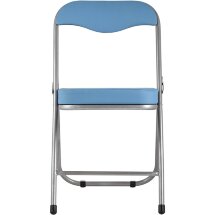 Стул складной Stool Group ДЖОН голубой обивка из экокожи на хромированном каркасе из металла