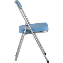 Стул складной Stool Group ДЖОН голубой обивка из экокожи на хромированном каркасе из металла