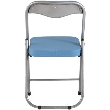 Стул складной Stool Group ДЖОН голубой обивка из экокожи на хромированном каркасе из металла