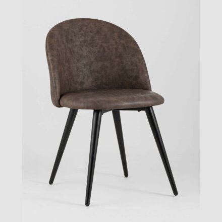 Стул Stool Group обеденный Лион коричневая экокожа черные ножки 