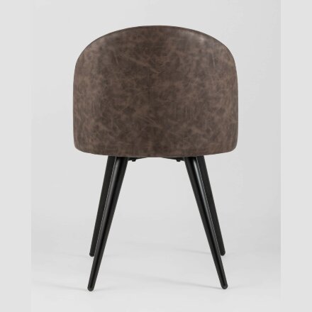 Стул Stool Group обеденный Лион коричневая экокожа черные ножки 