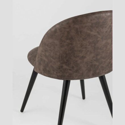 Стул Stool Group обеденный Лион коричневая экокожа черные ножки 