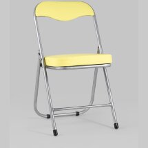 Стул складной Stool Group ДЖОН желтый обивка из экокожи на хромированном каркасе из металла