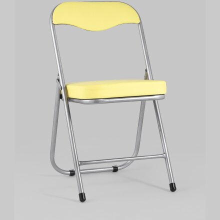 Стул складной Stool Group ДЖОН желтый обивка из экокожи на хромированном каркасе из металла 