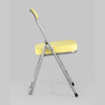 Стул складной Stool Group ДЖОН желтый обивка из экокожи на хромированном каркасе из металла