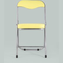 Стул складной Stool Group ДЖОН желтый обивка из экокожи на хромированном каркасе из металла
