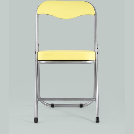 Стул складной Stool Group ДЖОН желтый обивка из экокожи на хромированном каркасе из металла 