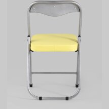 Стул складной Stool Group ДЖОН желтый обивка из экокожи на хромированном каркасе из металла