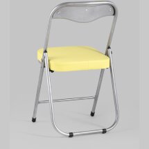Стул складной Stool Group ДЖОН желтый обивка из экокожи на хромированном каркасе из металла