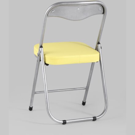 Стул складной Stool Group ДЖОН желтый обивка из экокожи на хромированном каркасе из металла 