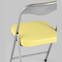 Стул складной Stool Group ДЖОН желтый обивка из экокожи на хромированном каркасе из металла