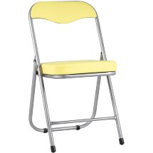 Стул складной Stool Group ДЖОН желтый обивка из экокожи на хромированном каркасе из металла