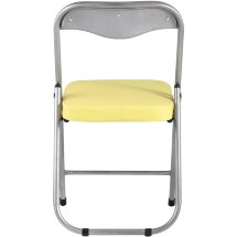 Стул складной Stool Group ДЖОН желтый обивка из экокожи на хромированном каркасе из металла