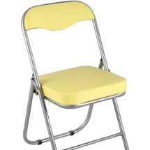 Стул складной Stool Group ДЖОН желтый обивка из экокожи на хромированном каркасе из металла