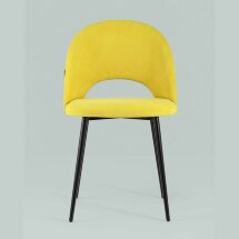 Стул Stool Group Софи желтый обивка велюр матовый ножки из металла цвет черный