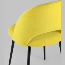 Стул Stool Group Софи желтый обивка велюр матовый ножки из металла цвет черный