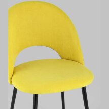 Стул Stool Group Софи желтый обивка велюр матовый ножки из металла цвет черный